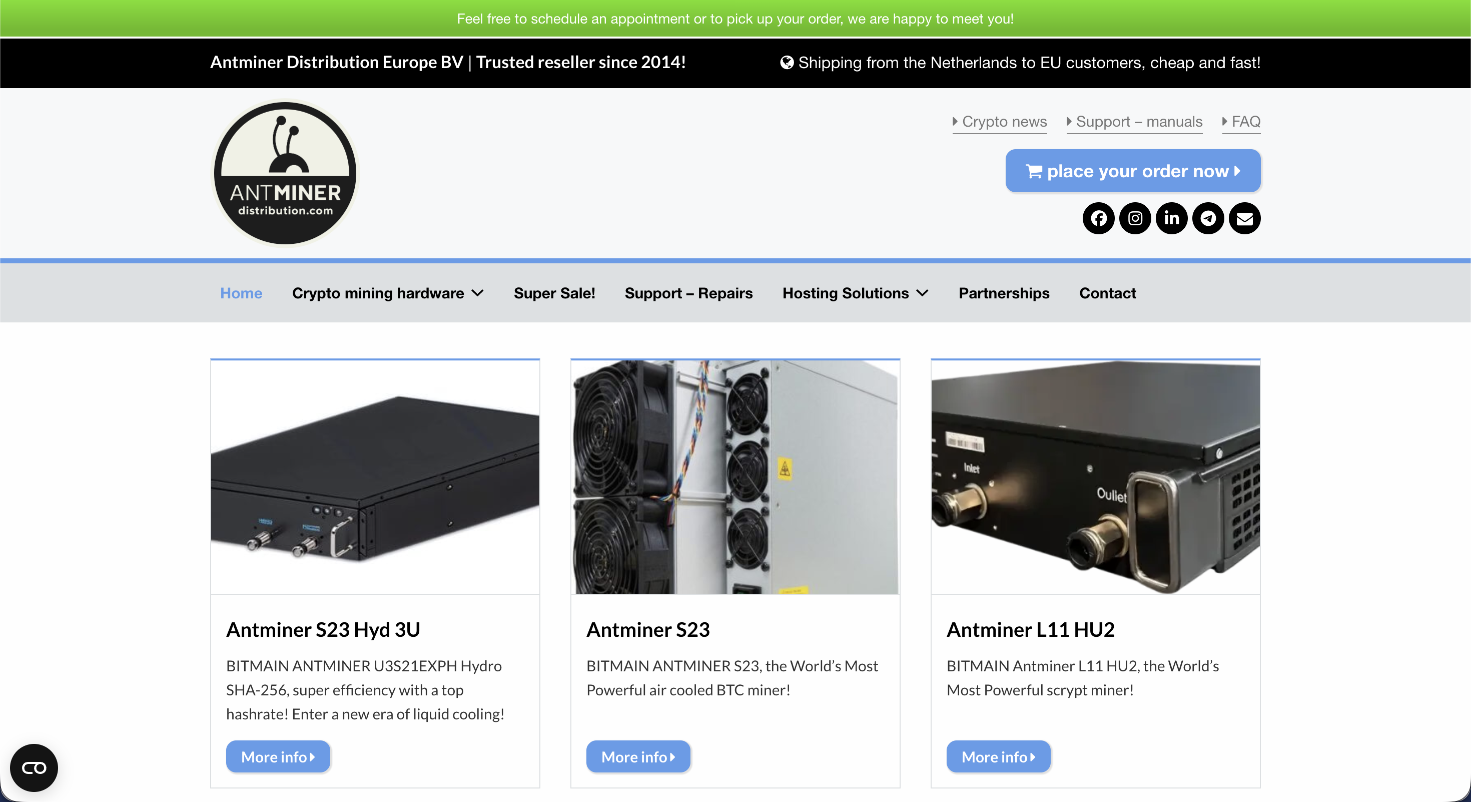 Screenshot von Antminer Distribution